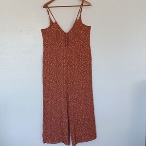 Elloh Rust Floral Wide-Leg Jumpsuit